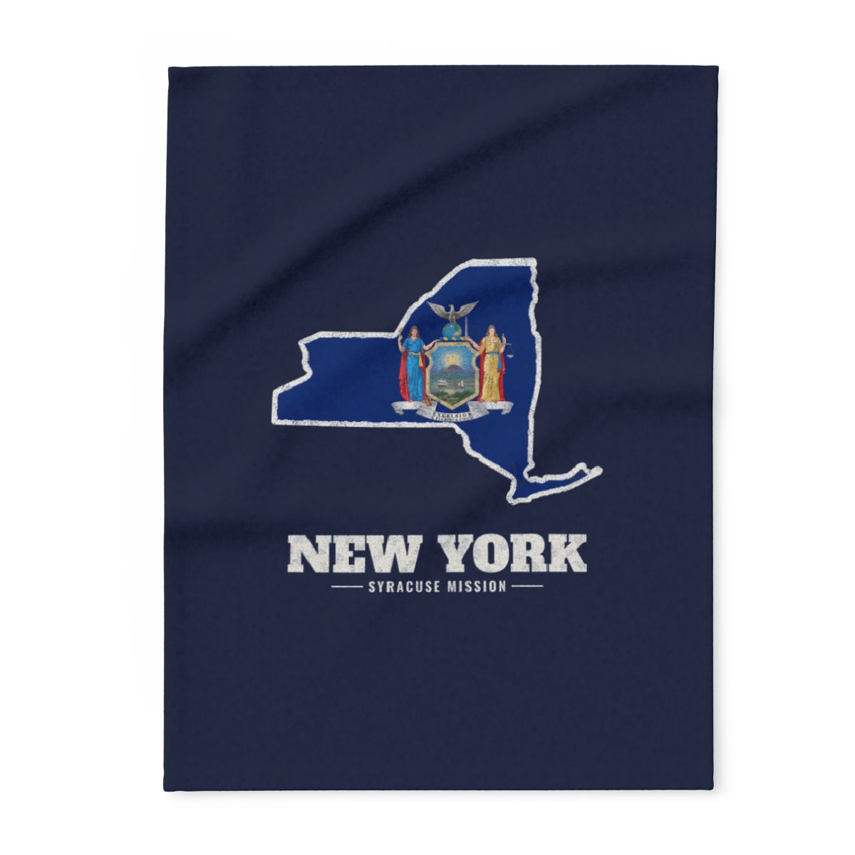 New York Syracuse Mission flag map fleece blanket by Weak Things