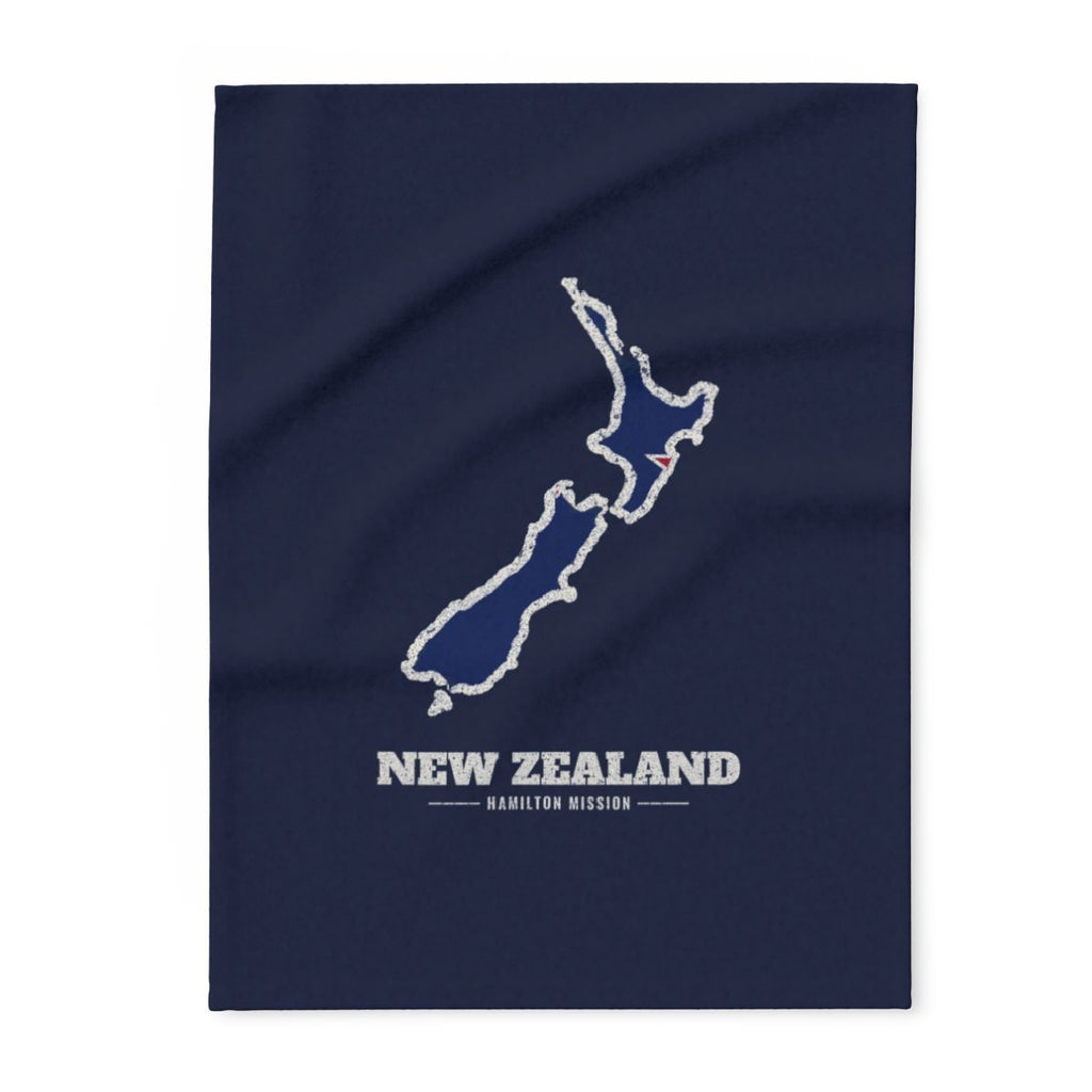 New Zealand Hamilton Mission flag map fleece blanket by Weak Things