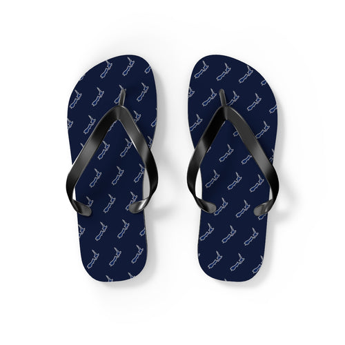 New Zealand Mission flag map flip flops by Weak Things view 2