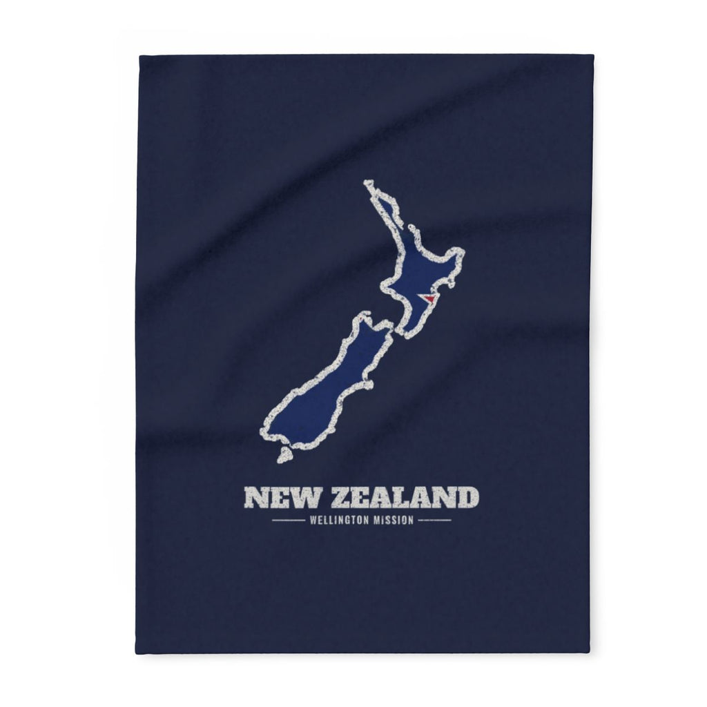 New Zealand Wellington Mission flag map fleece blanket by Weak Things