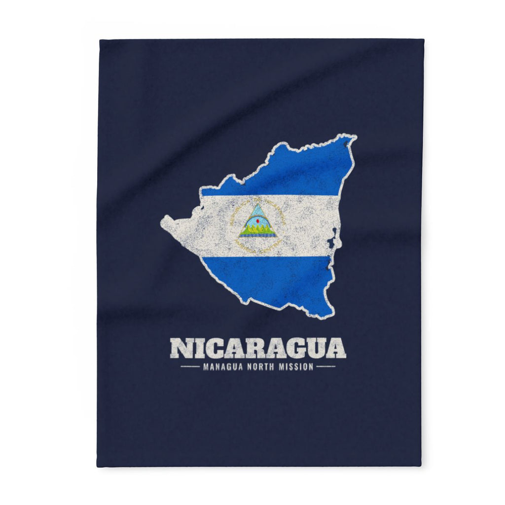 Nicaragua Managua North Mission flag map fleece blanket by Weak Things