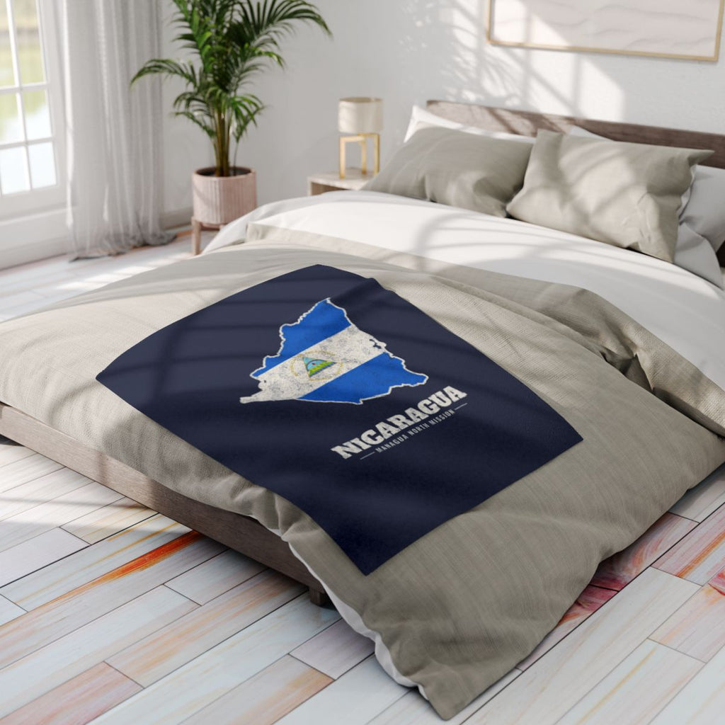 Nicaragua Managua North Mission flag map fleece blanket by Weak Things view 4