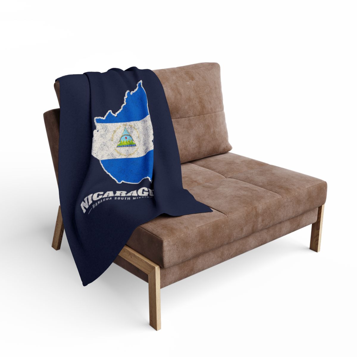 Nicaragua Managua South Mission flag map fleece blanket by Weak Things view 2