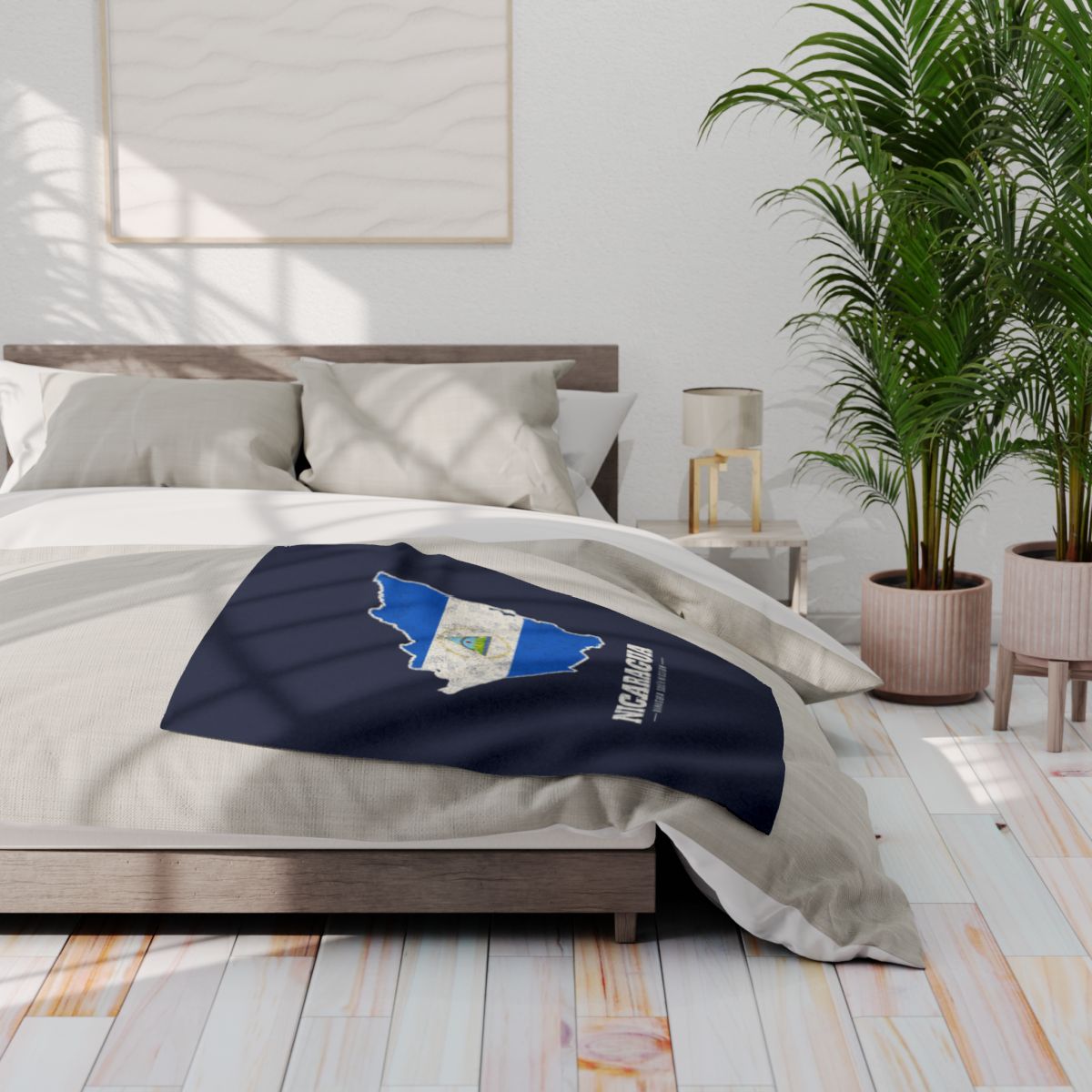 Nicaragua Managua South Mission flag map fleece blanket by Weak Things view 3