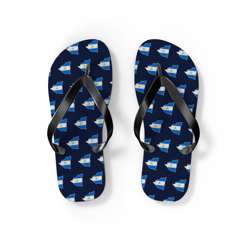 Nicaragua Mission flag map flip flops by Weak Things view 2