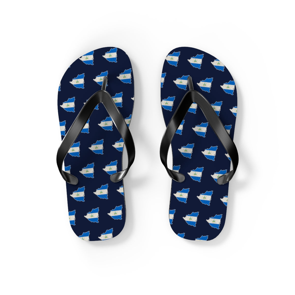 Nicaragua Mission flag map flip flops by Weak Things view 2