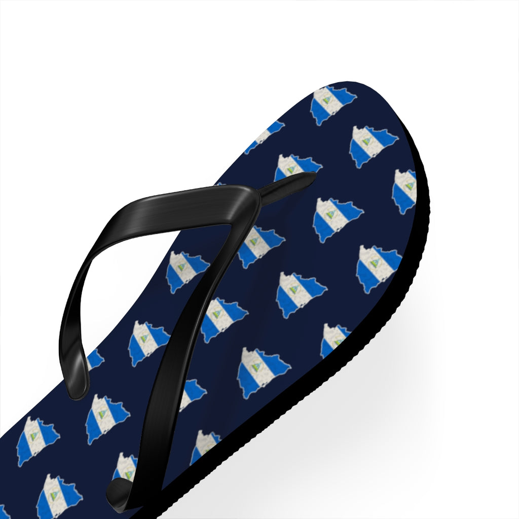 Nicaragua Mission flag map flip flops by Weak Things view 3