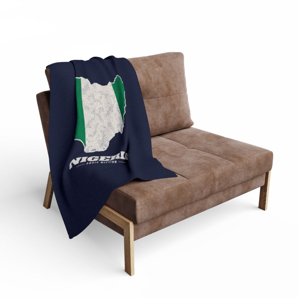 Nigeria Abuja Mission flag map fleece blanket by Weak Things view 2