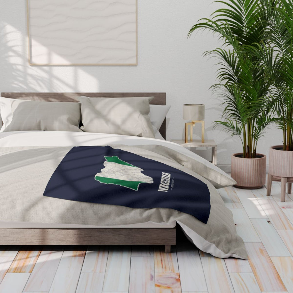Nigeria Abuja Mission flag map fleece blanket by Weak Things view 3