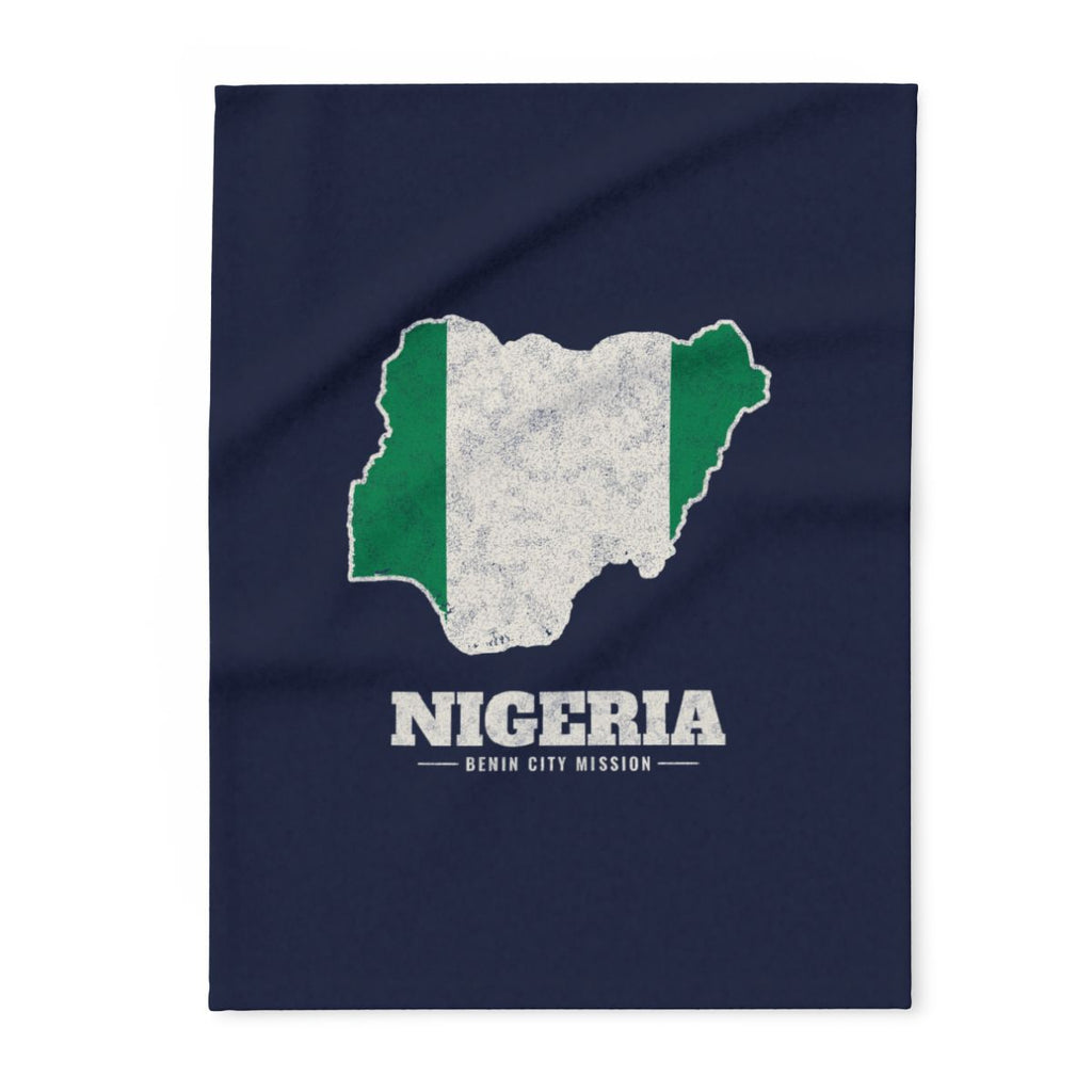 Nigeria Benin City Mission flag map fleece blanket by Weak Things