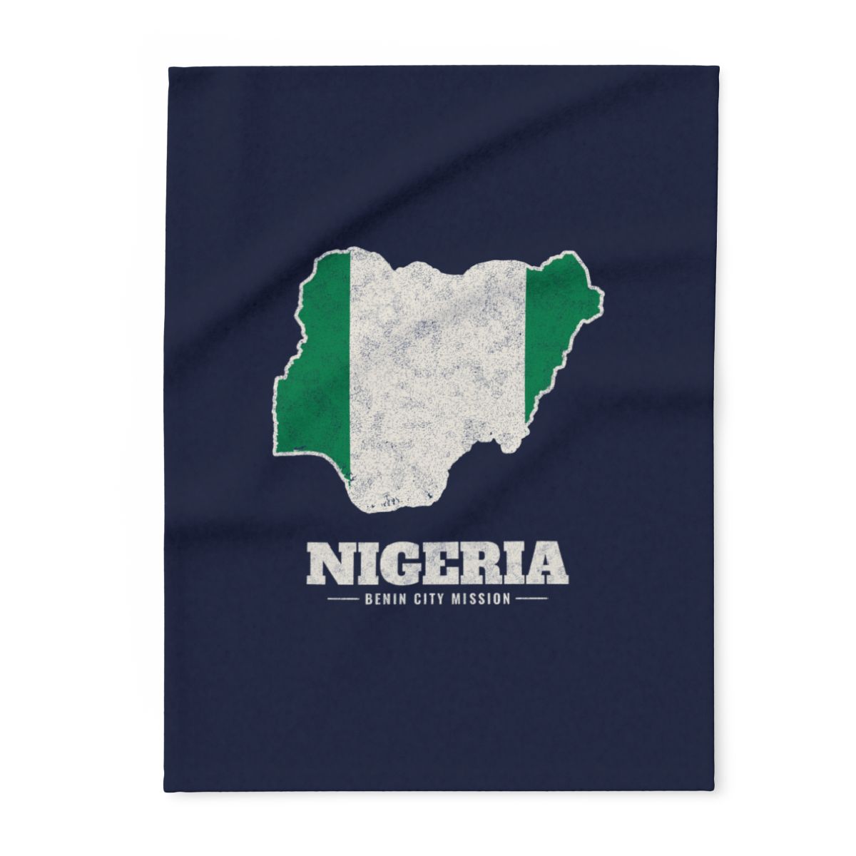 Nigeria Benin City Mission flag map fleece blanket by Weak Things