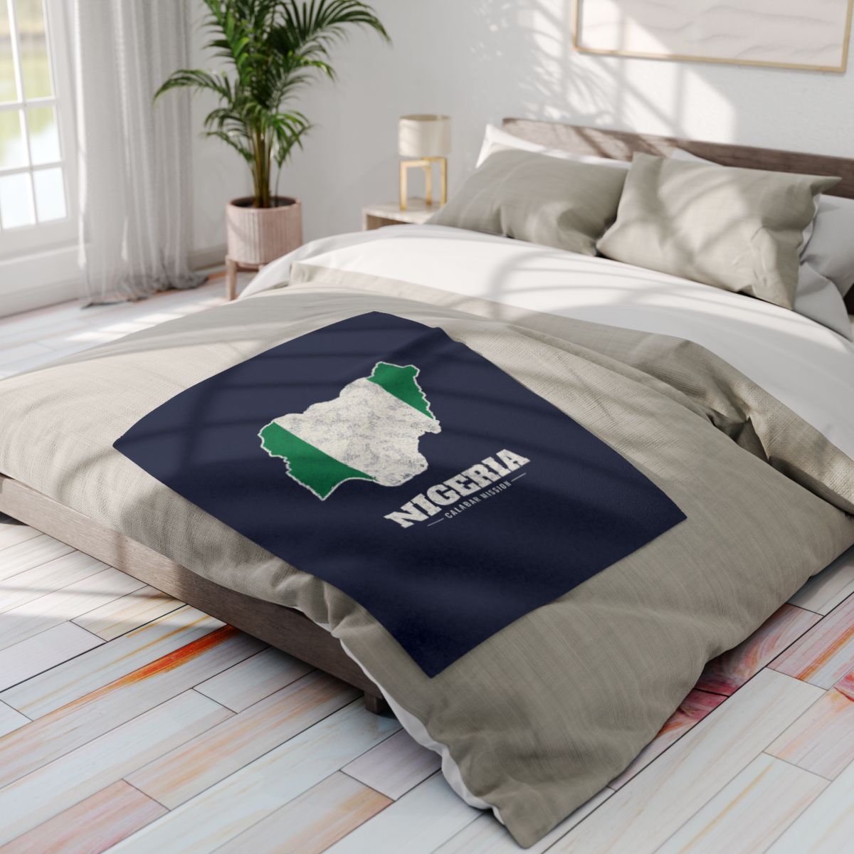 Nigeria Calabar Mission flag map fleece blanket by Weak Things view 4