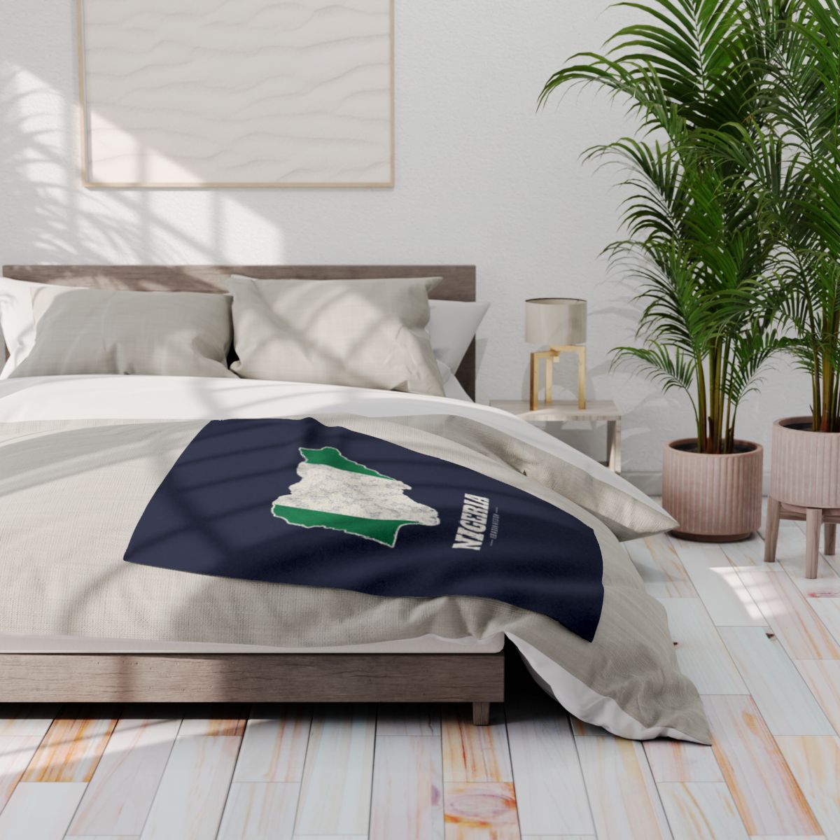 Nigeria Ibadan Mission flag map fleece blanket by Weak Things view 3