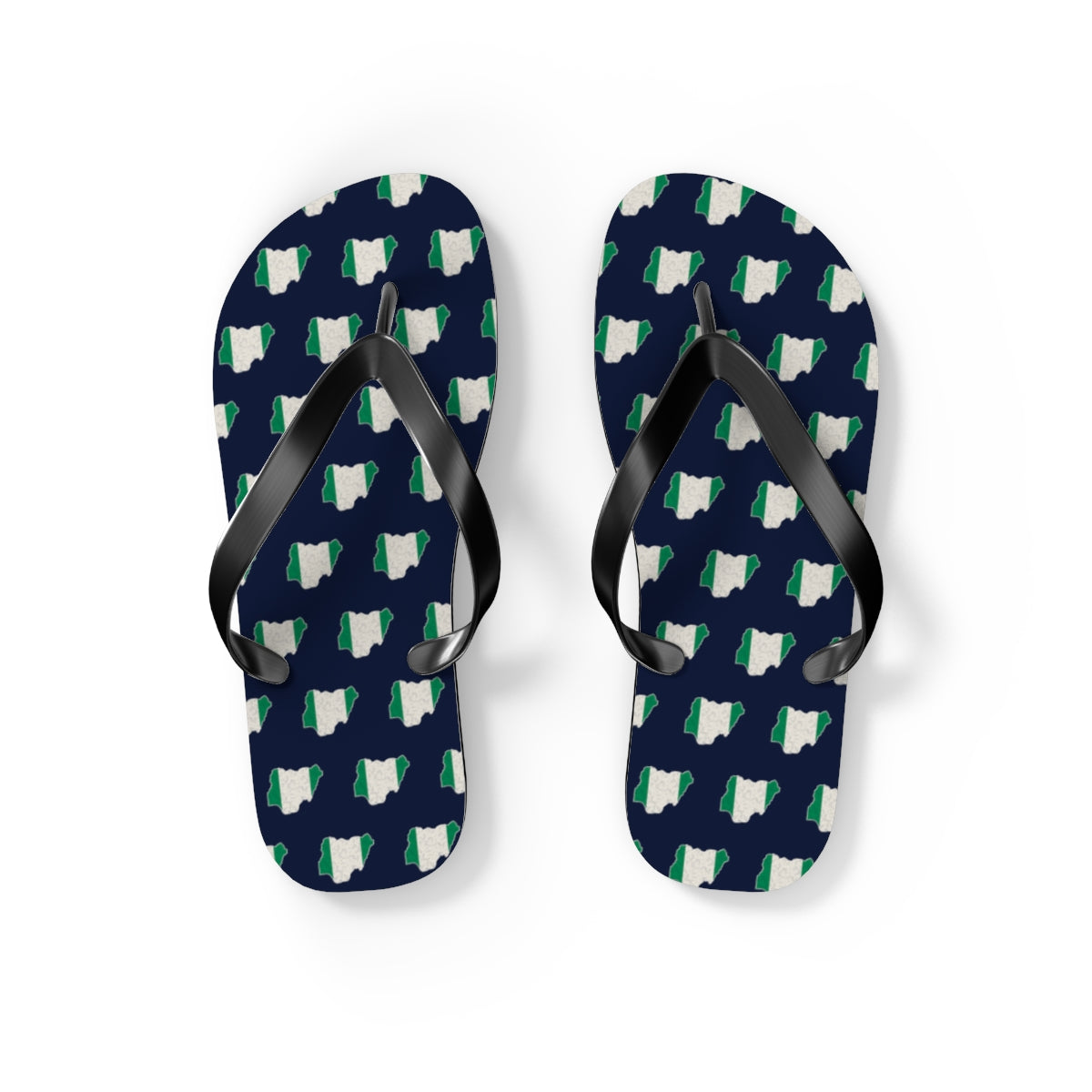 Nigeria Mission flag map flip flops by Weak Things view 2