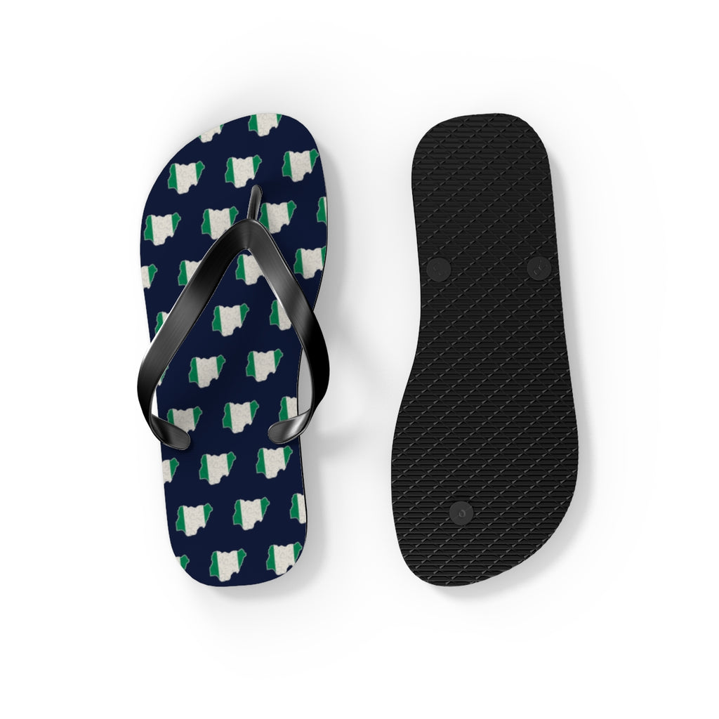 Nigeria Mission flag map flip flops by Weak Things view 4