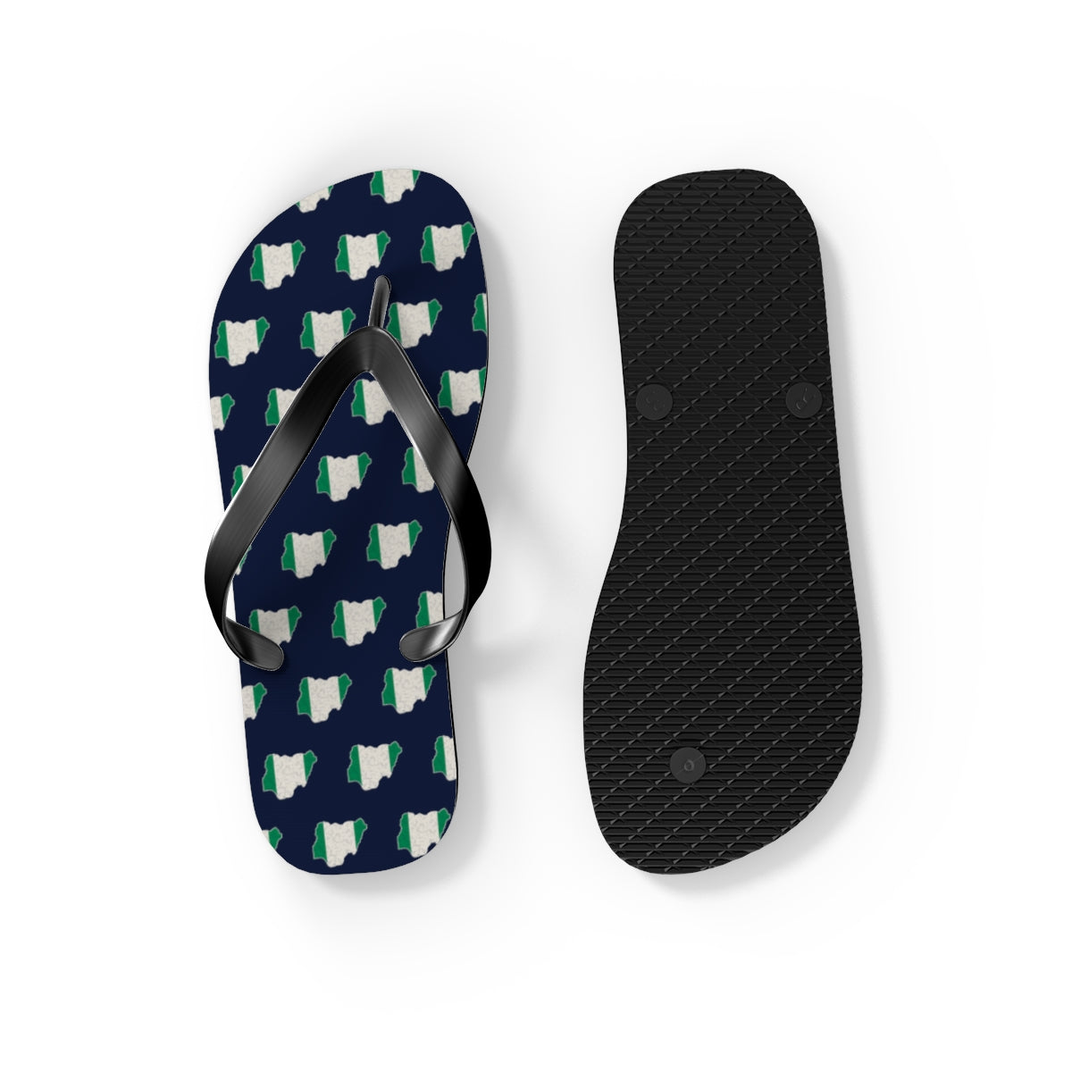 Nigeria Mission flag map flip flops by Weak Things view 4