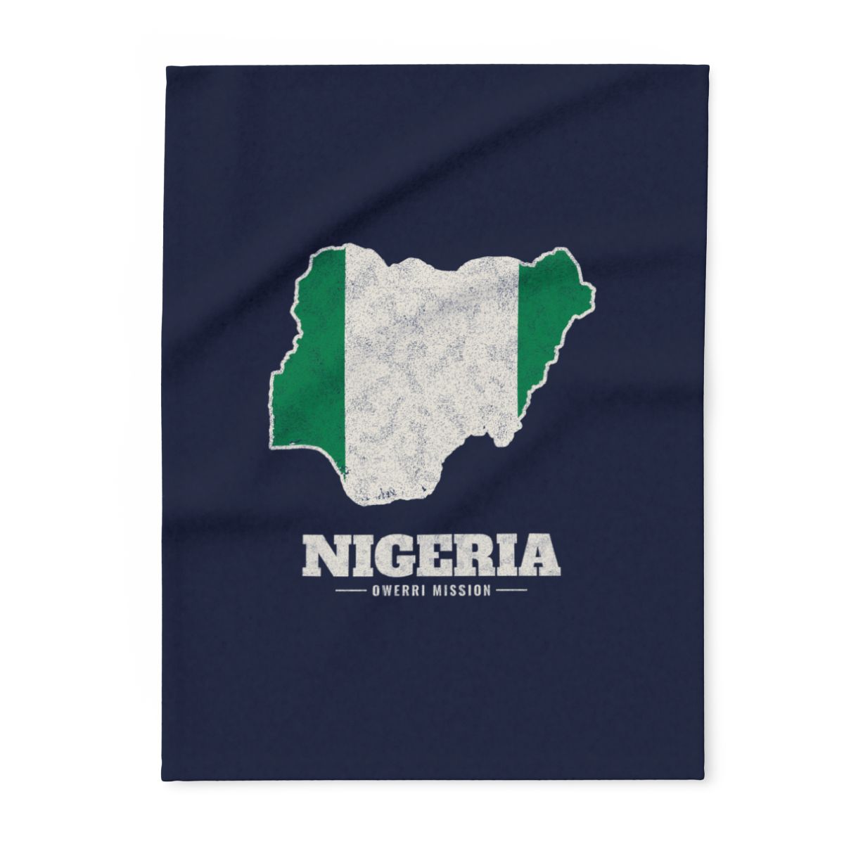Nigeria Owerri Mission flag map fleece blanket by Weak Things