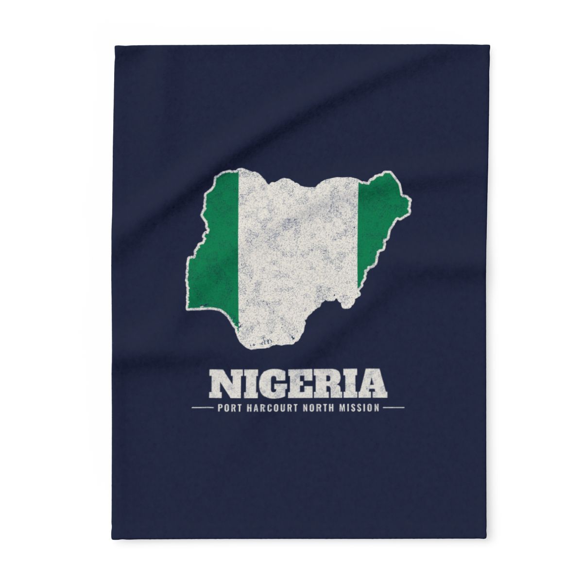 Nigeria Port Harcourt North Mission flag map fleece blanket by Weak Things