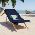 Nigeria Port Harcourt South Mission flag map beach towel by Weak Things