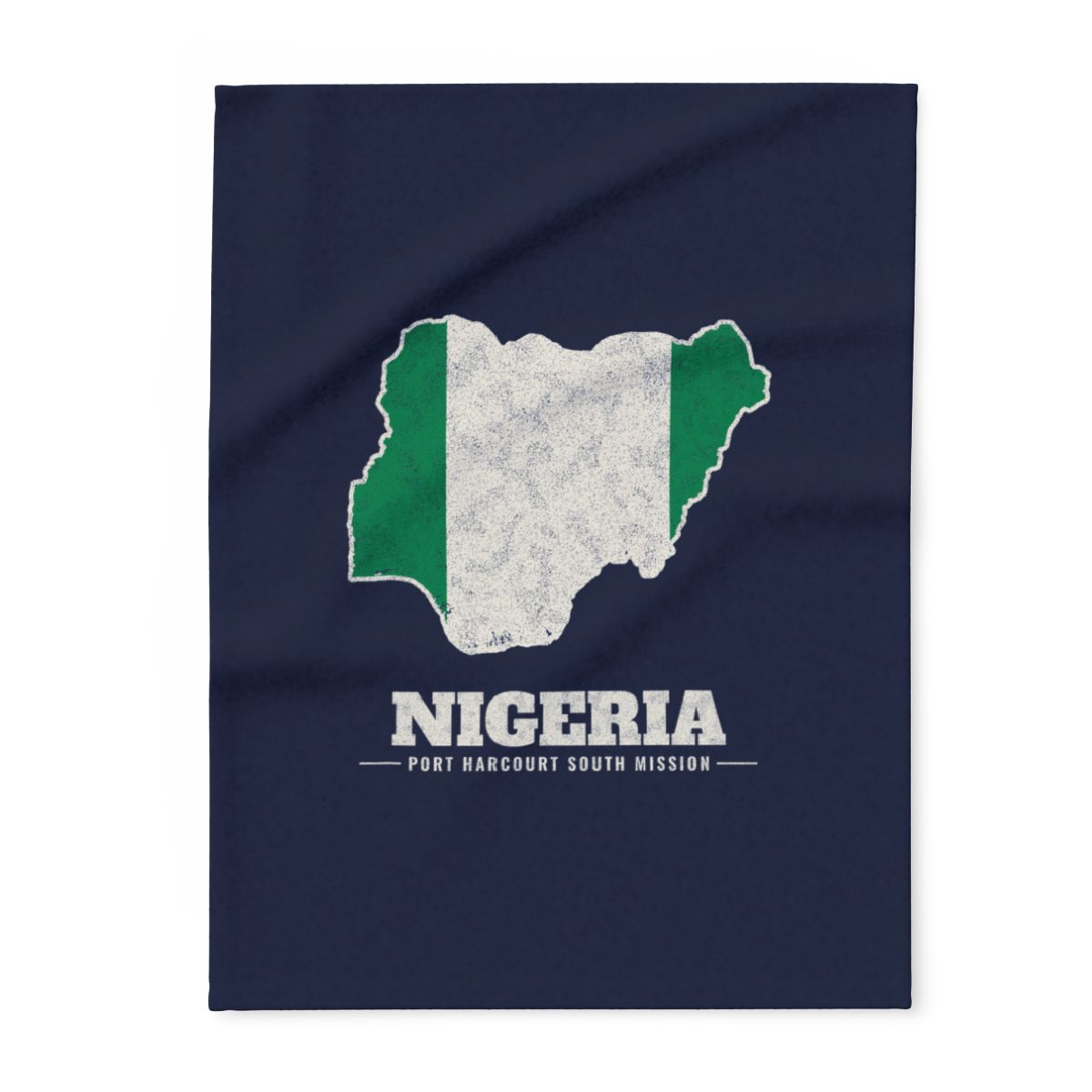 Nigeria Port Harcourt South Mission flag map fleece blanket by Weak Things