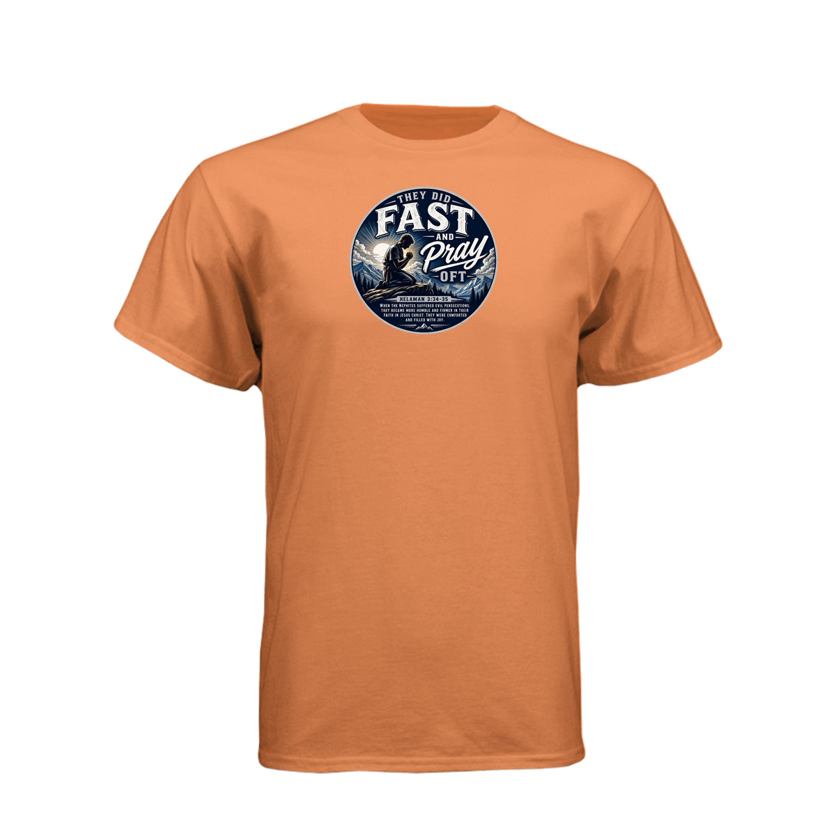 Nephites Did Fast and Pray Oft LDS t-shirt featuring Book of Mormon scripture about fasting and prayer - product view 6