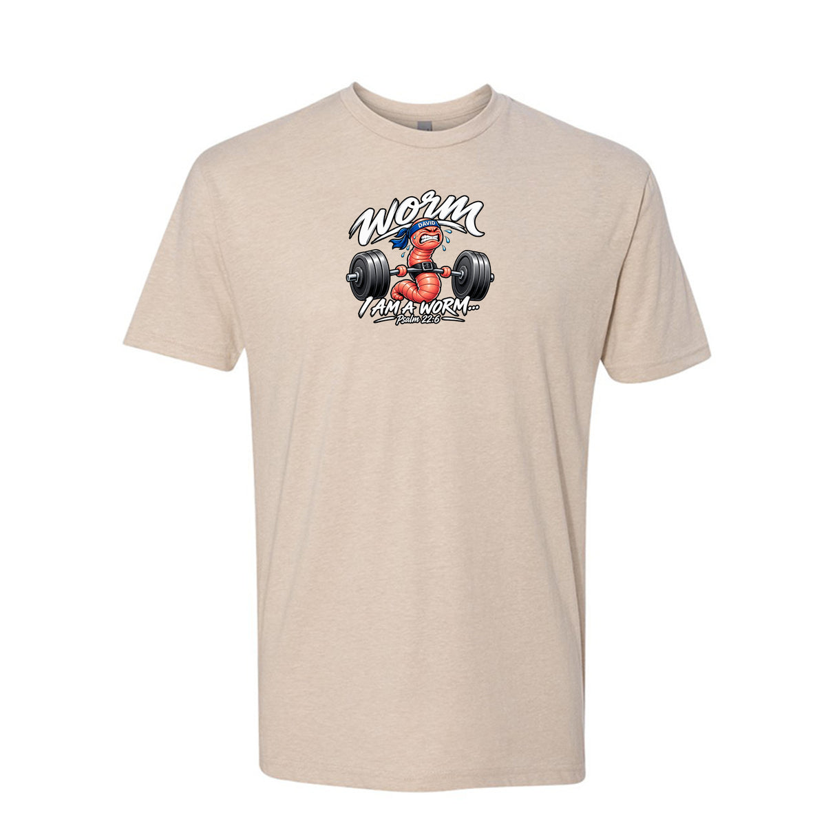 David I Am Not A Worm LDS t-shirt featuring biblical psalm about identity and worth in God - product view 4