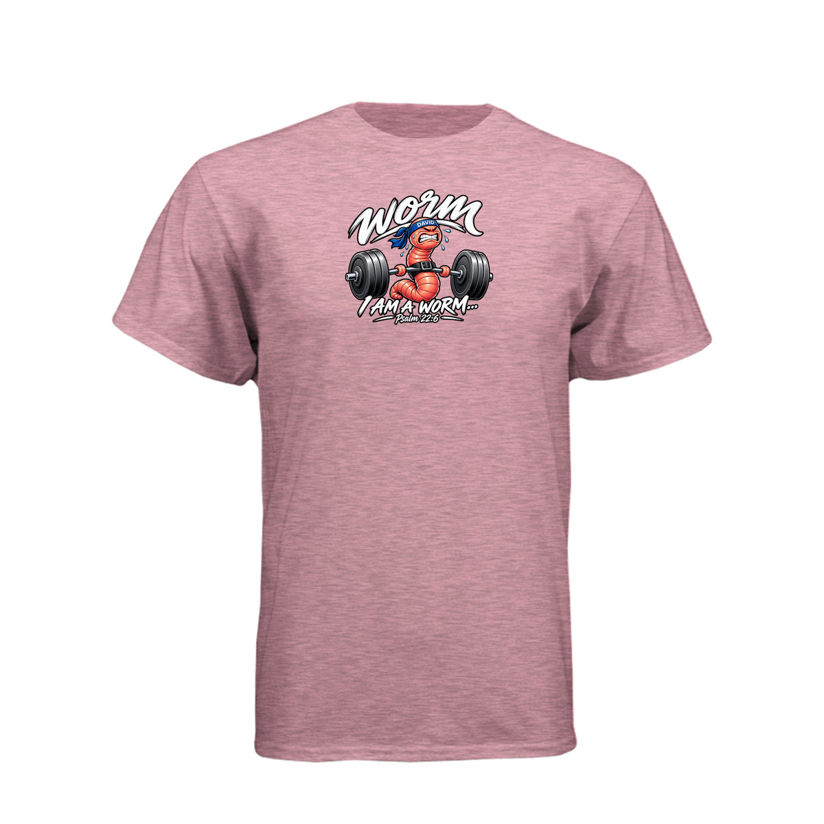 David I Am Not A Worm LDS t-shirt featuring biblical psalm about identity and worth in God - product view 5
