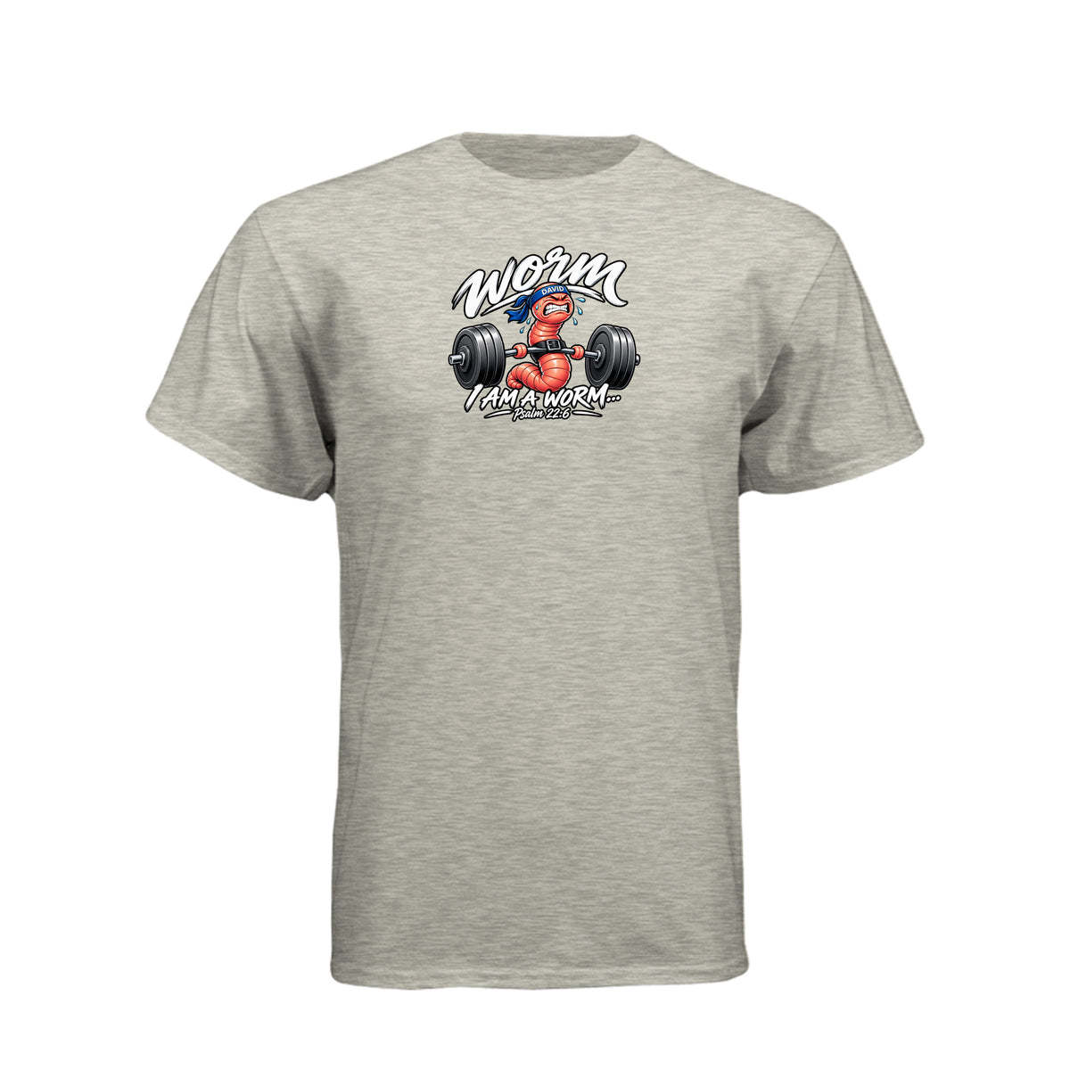 David I Am Not A Worm LDS t-shirt featuring biblical psalm about identity and worth in God - product view 6