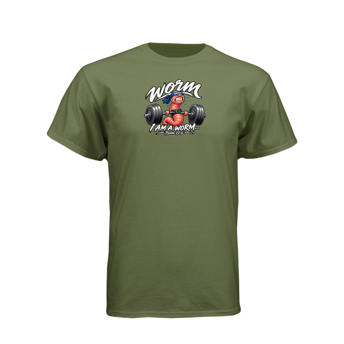 David I Am Not A Worm LDS t-shirt featuring biblical psalm about identity and worth in God - product view 7