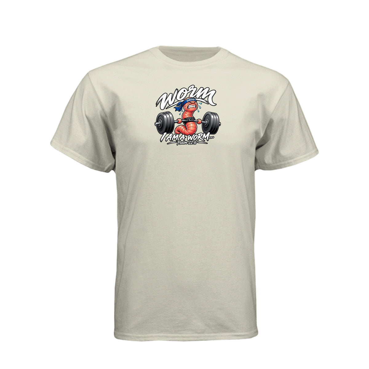 David I Am Not A Worm LDS t-shirt featuring biblical psalm about identity and worth in God - product view 10