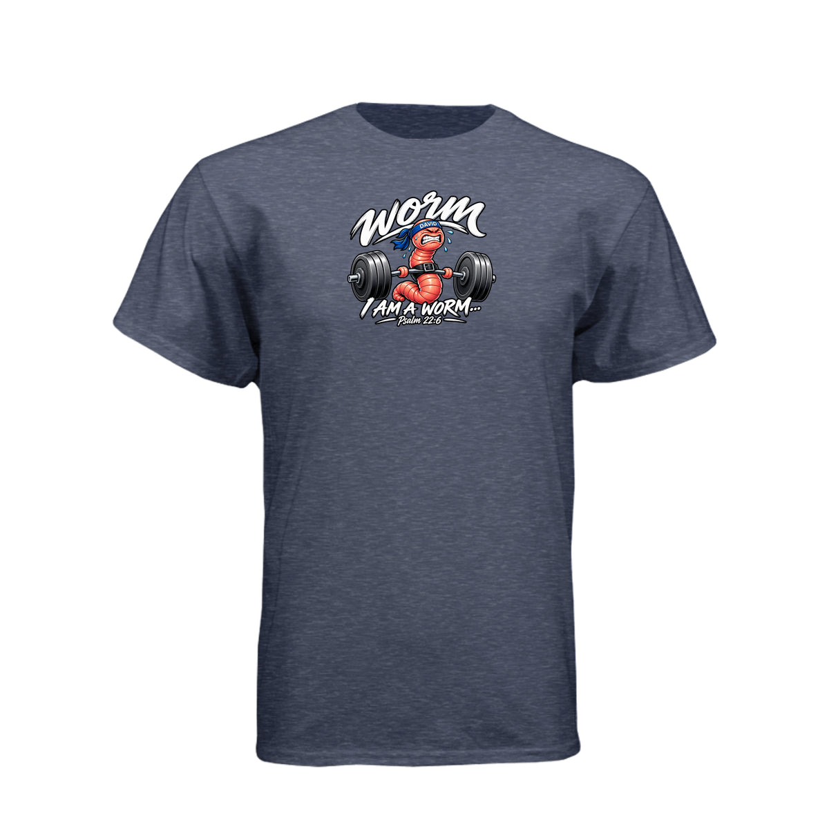 David I Am Not A Worm LDS t-shirt featuring biblical psalm about identity and worth in God - product view 11