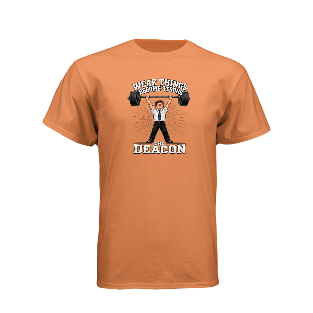 Deacon Weak Thing Becomes Strong LDS t-shirt featuring Ether 12:27 scripture and priesthood theme - product view 6