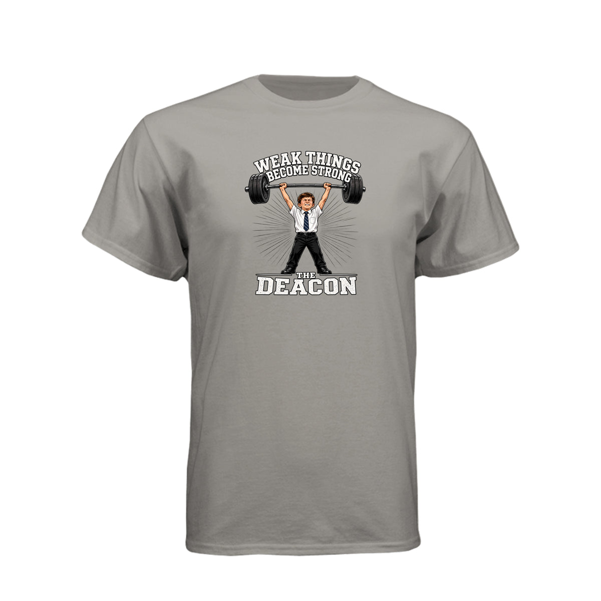 Deacon Weak Thing Becomes Strong LDS t-shirt featuring Ether 12:27 scripture and priesthood theme - product view 9
