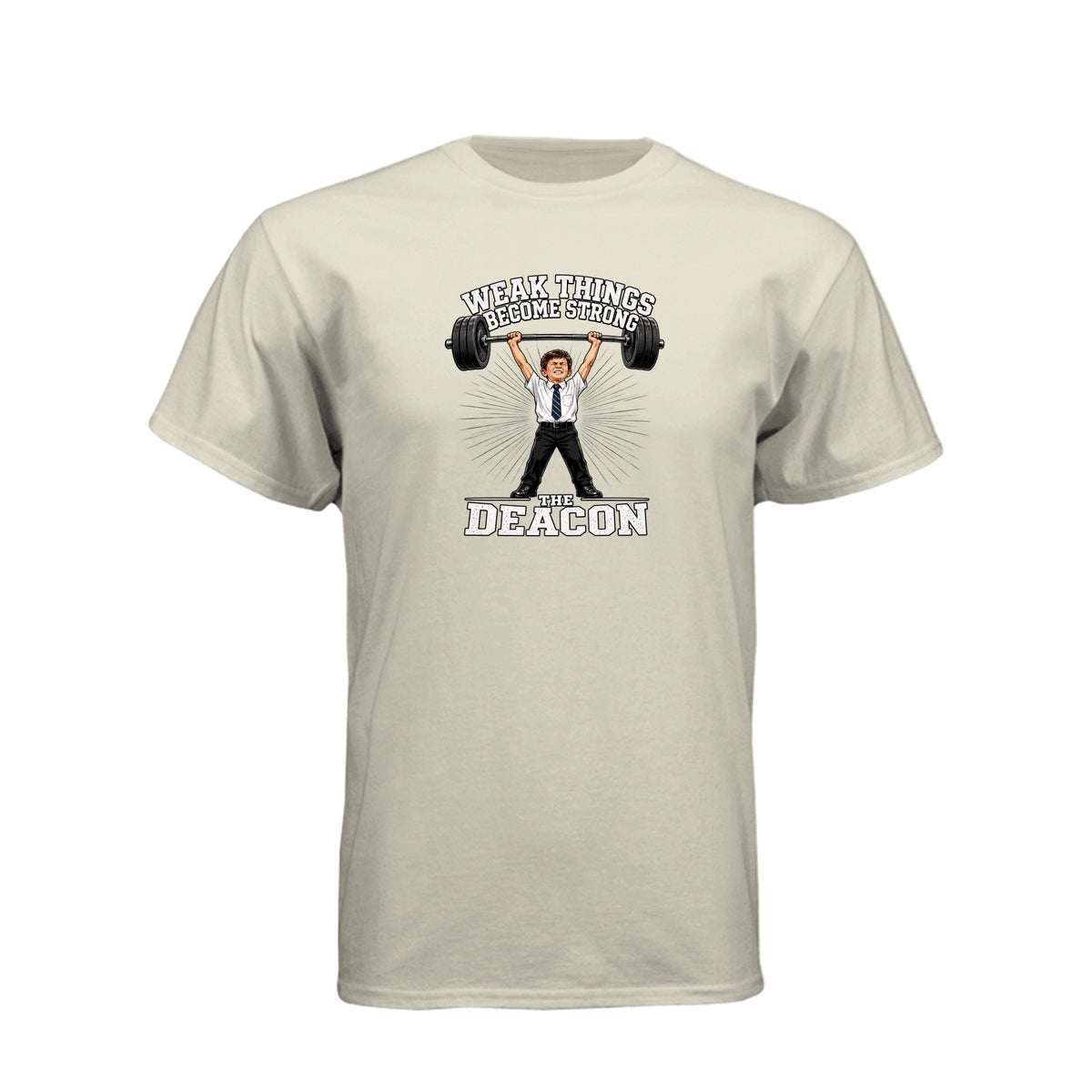 Deacon Weak Thing Becomes Strong LDS t-shirt featuring Ether 12:27 scripture and priesthood theme - product view 11