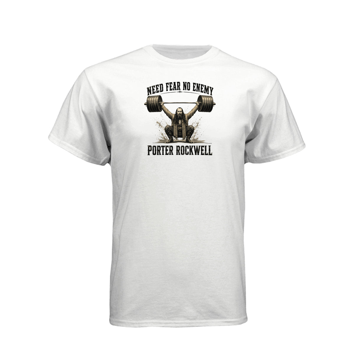 Porter Rockwell Need Fear No Enemy LDS t-shirt featuring Church history figure and courage message