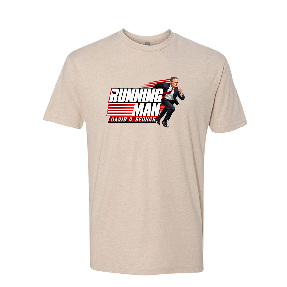 Elder David A. Bednar The Running Man LDS t-shirt featuring apostle and endurance in faith message - product view 3