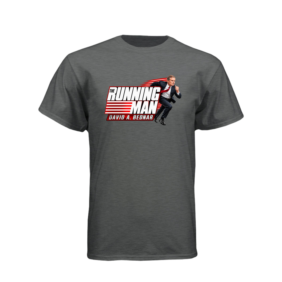 Elder David A. Bednar The Running Man LDS t-shirt featuring apostle and endurance in faith message - product view 4