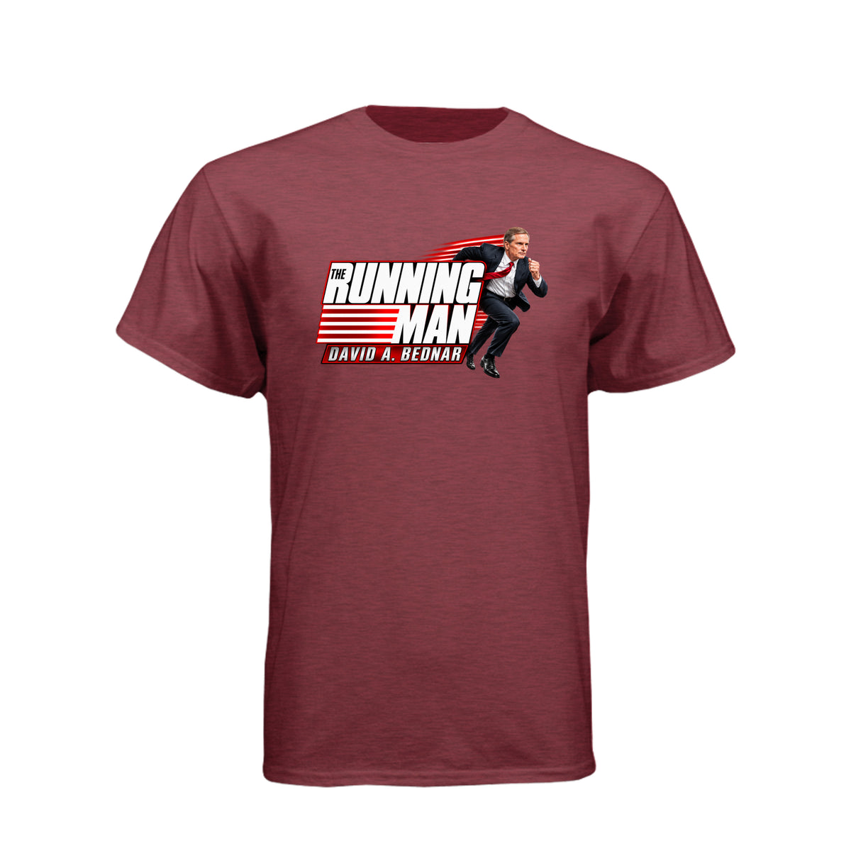 Elder David A. Bednar The Running Man LDS t-shirt featuring apostle and endurance in faith message - product view 5