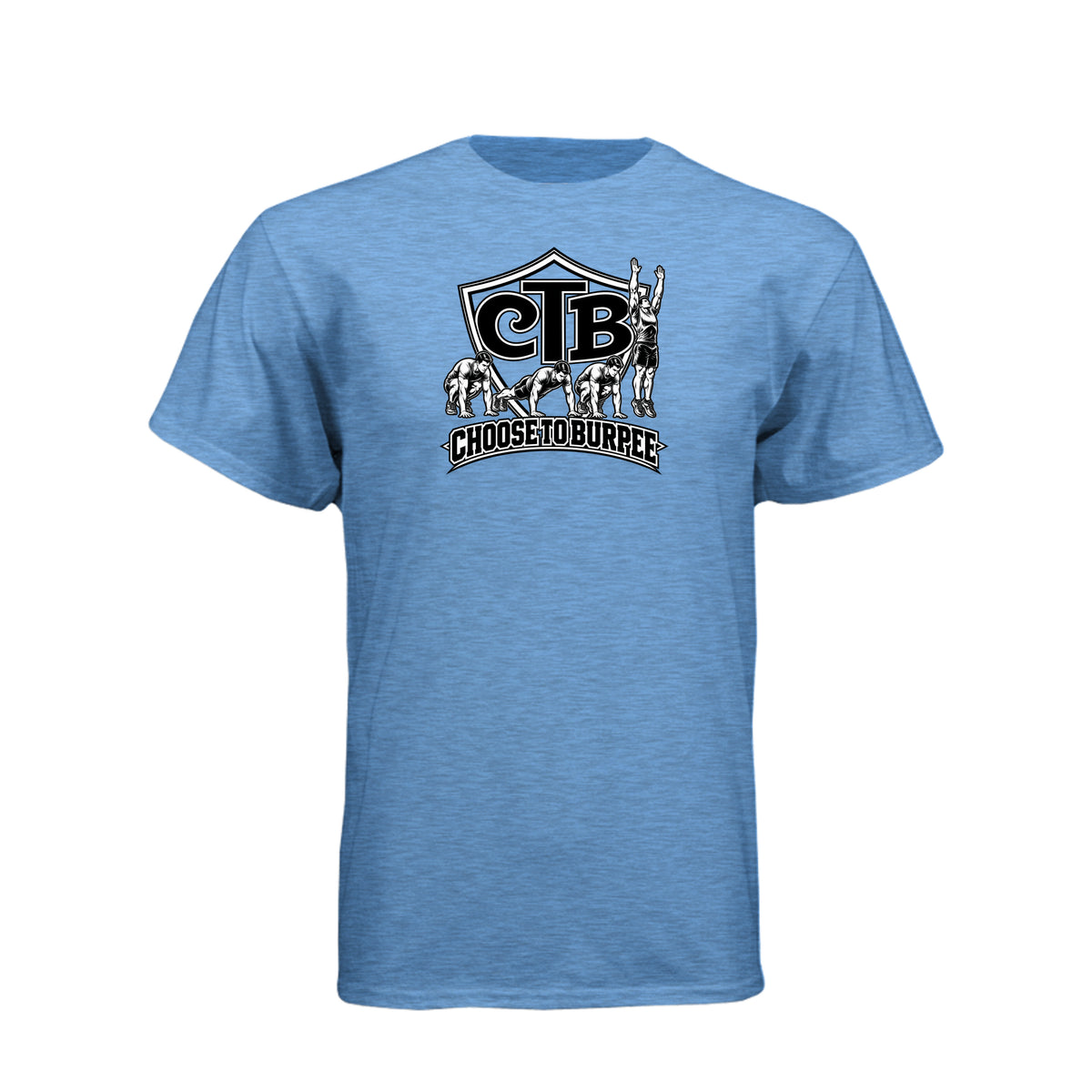 Choose To Burpee LDS fitness humor t-shirt combining faith and fitness motivation - product view 3