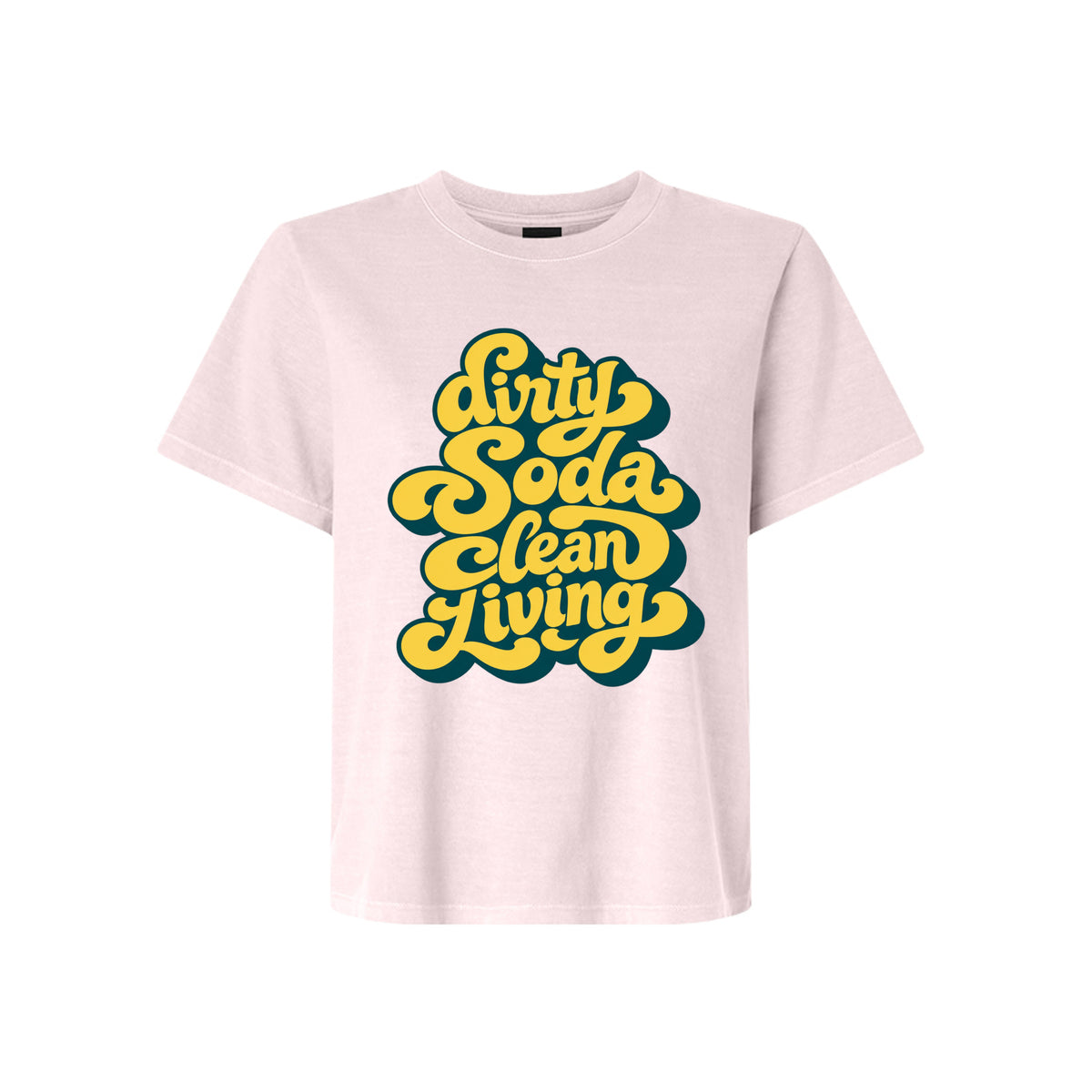 Dirty Soda Clean Living LDS humor t-shirt featuring Utah soda culture and clean living faith message