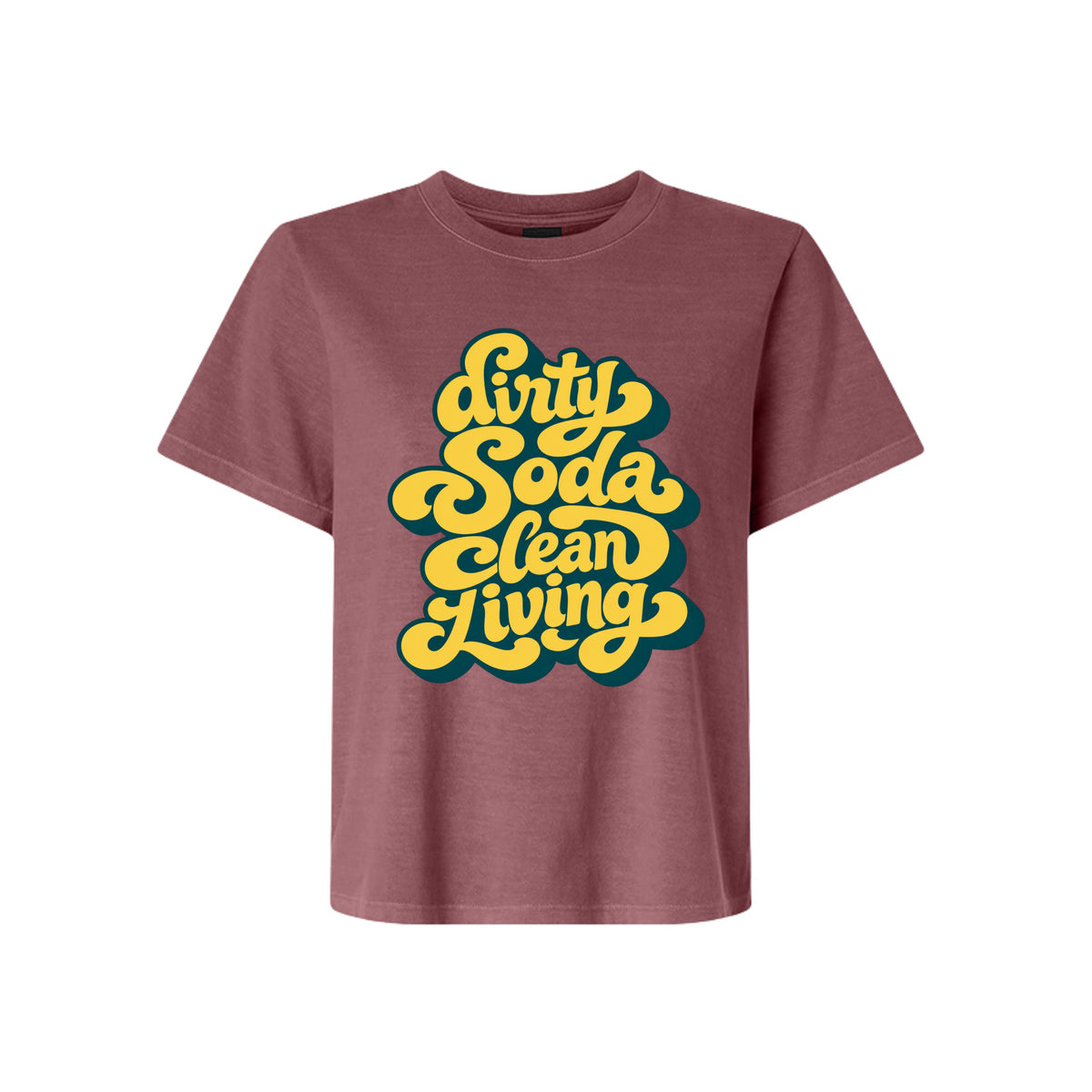 Dirty Soda Clean Living LDS humor t-shirt featuring Utah soda culture and clean living faith message - product view 5