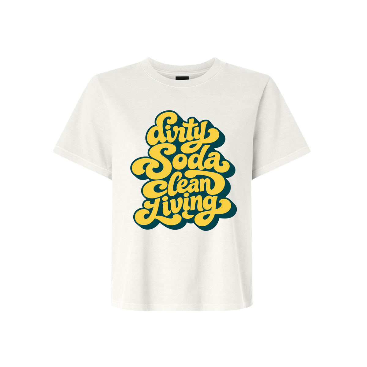 Dirty Soda Clean Living LDS humor t-shirt featuring Utah soda culture and clean living faith message - product view 9