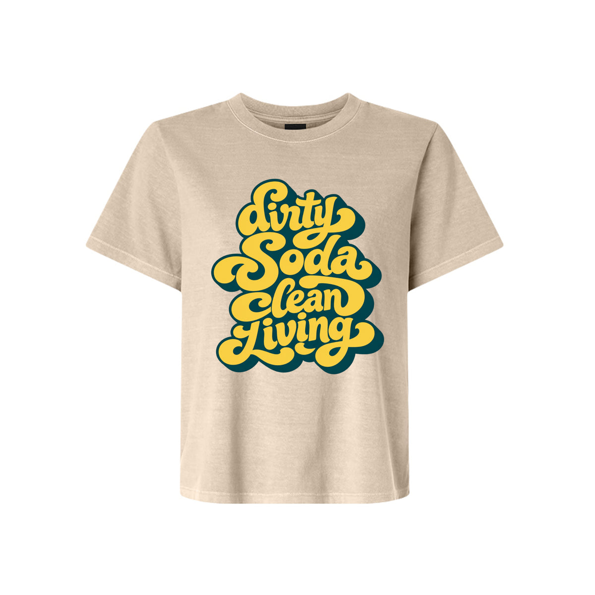 Dirty Soda Clean Living LDS humor t-shirt featuring Utah soda culture and clean living faith message - product view 11