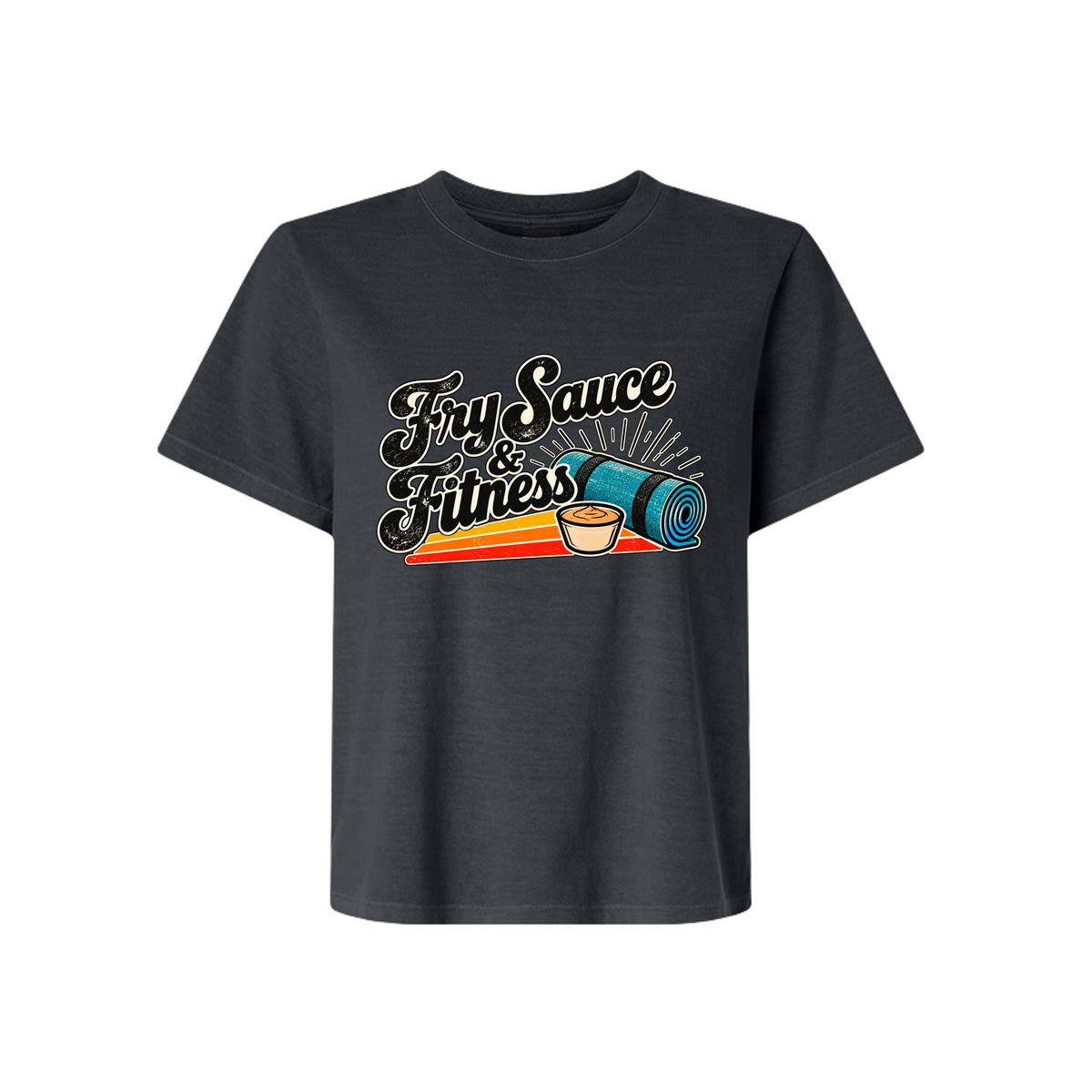 Fry Sauce and Fitness LDS humor t-shirt combining Utah culture and fitness motivation with faith - product view 6