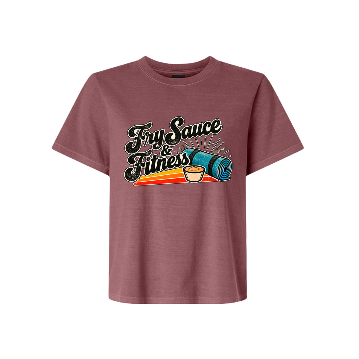 Fry Sauce and Fitness LDS humor t-shirt combining Utah culture and fitness motivation with faith - product view 9