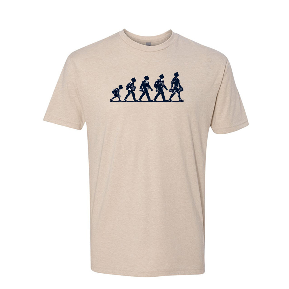 Returned Missionary Evolution LDS t-shirt featuring humor about post-mission life and growth - product view 3