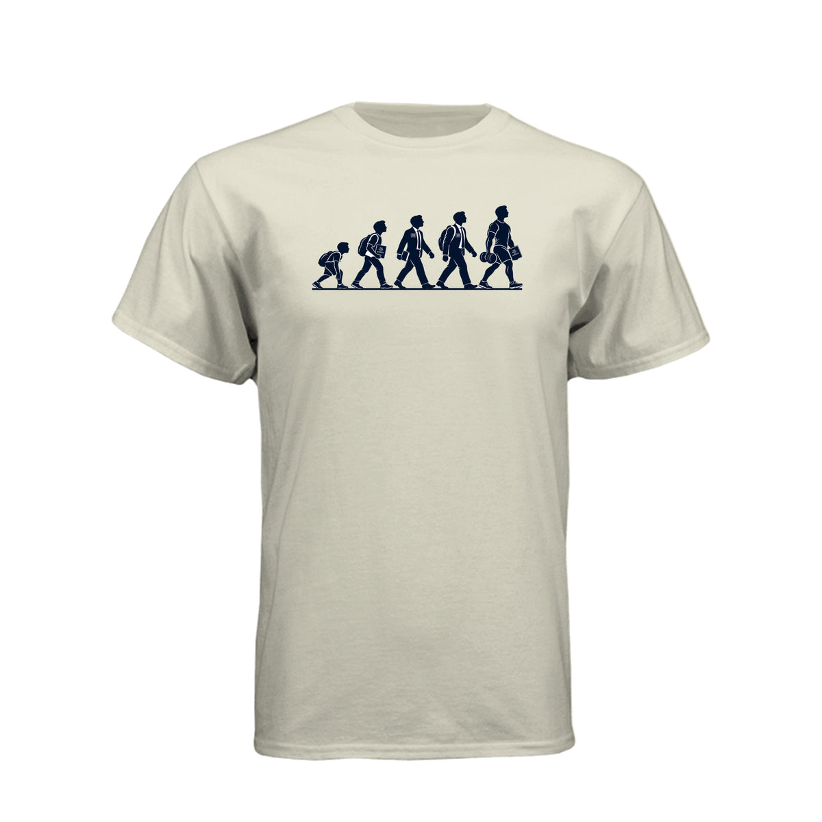 Returned Missionary Evolution LDS t-shirt featuring humor about post-mission life and growth - product view 9