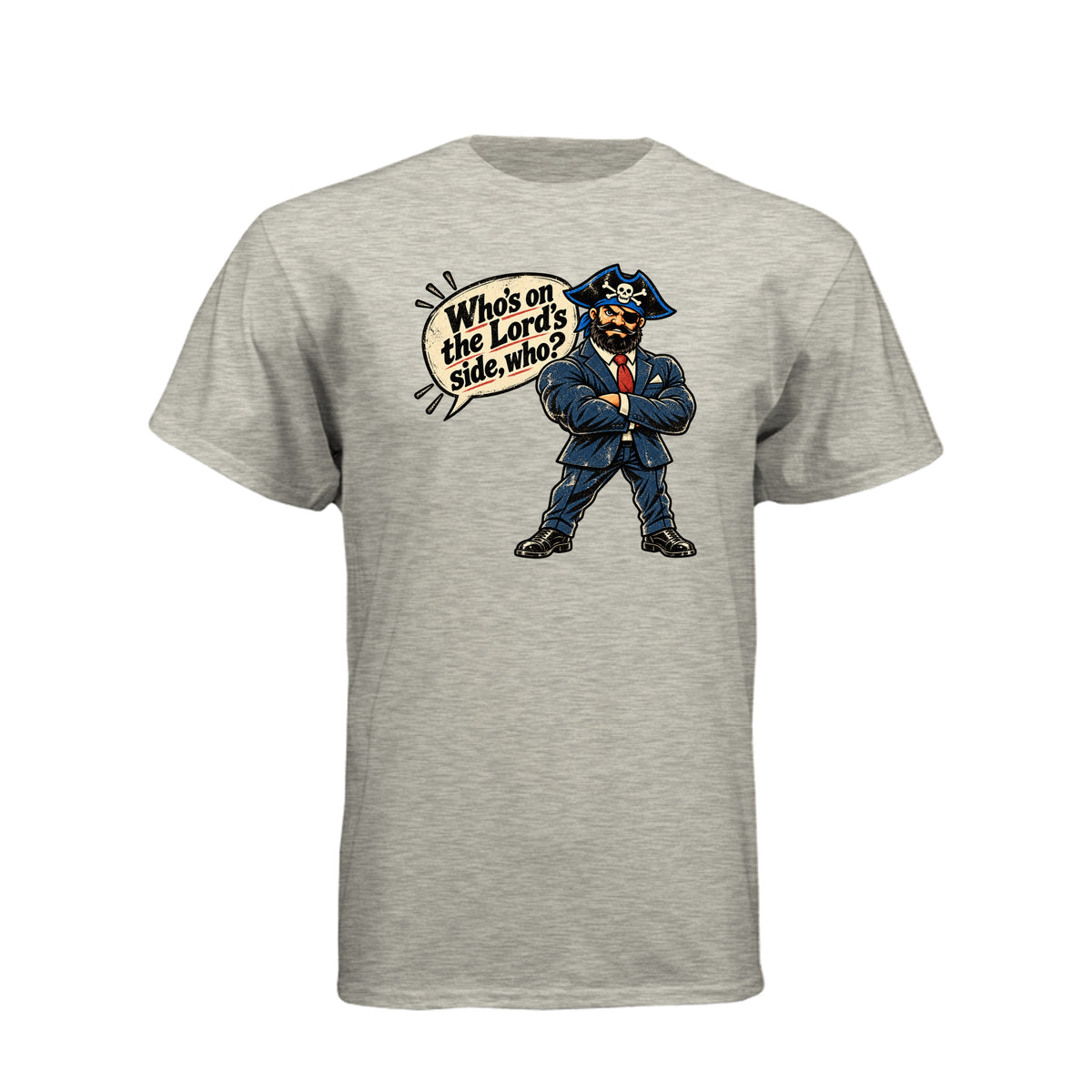The Pirate Who's On The Lord's Side LDS t-shirt featuring Book of Mormon and commitment to faith message - product view 5