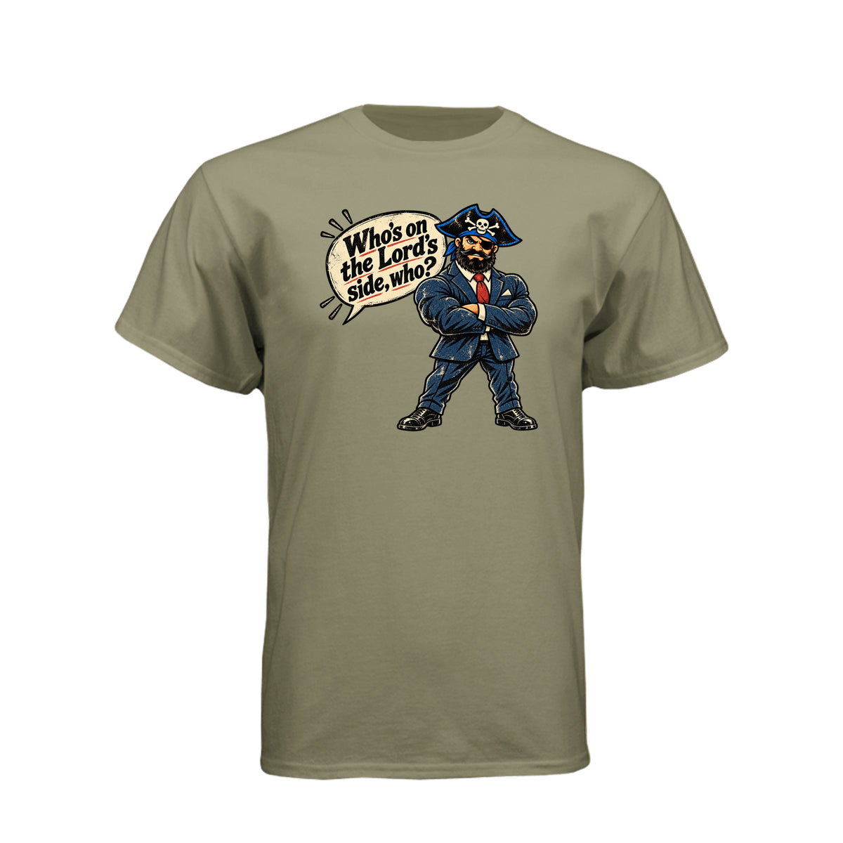 The Pirate Who's On The Lord's Side LDS t-shirt featuring Book of Mormon and commitment to faith message - product view 6