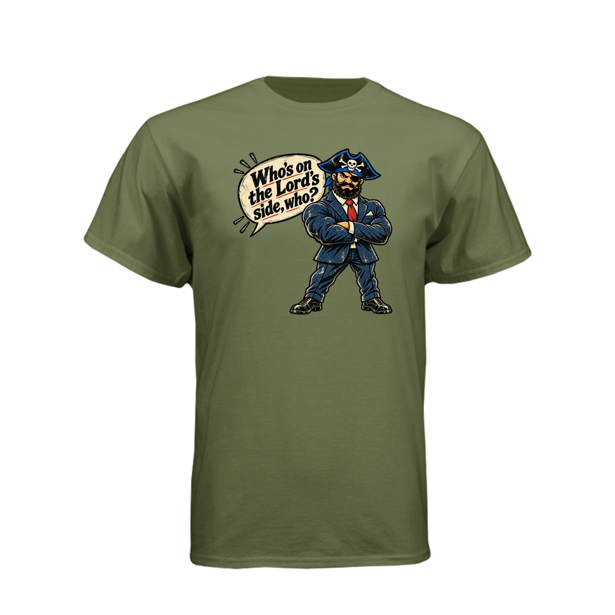The Pirate Who's On The Lord's Side LDS t-shirt featuring Book of Mormon and commitment to faith message - product view 7